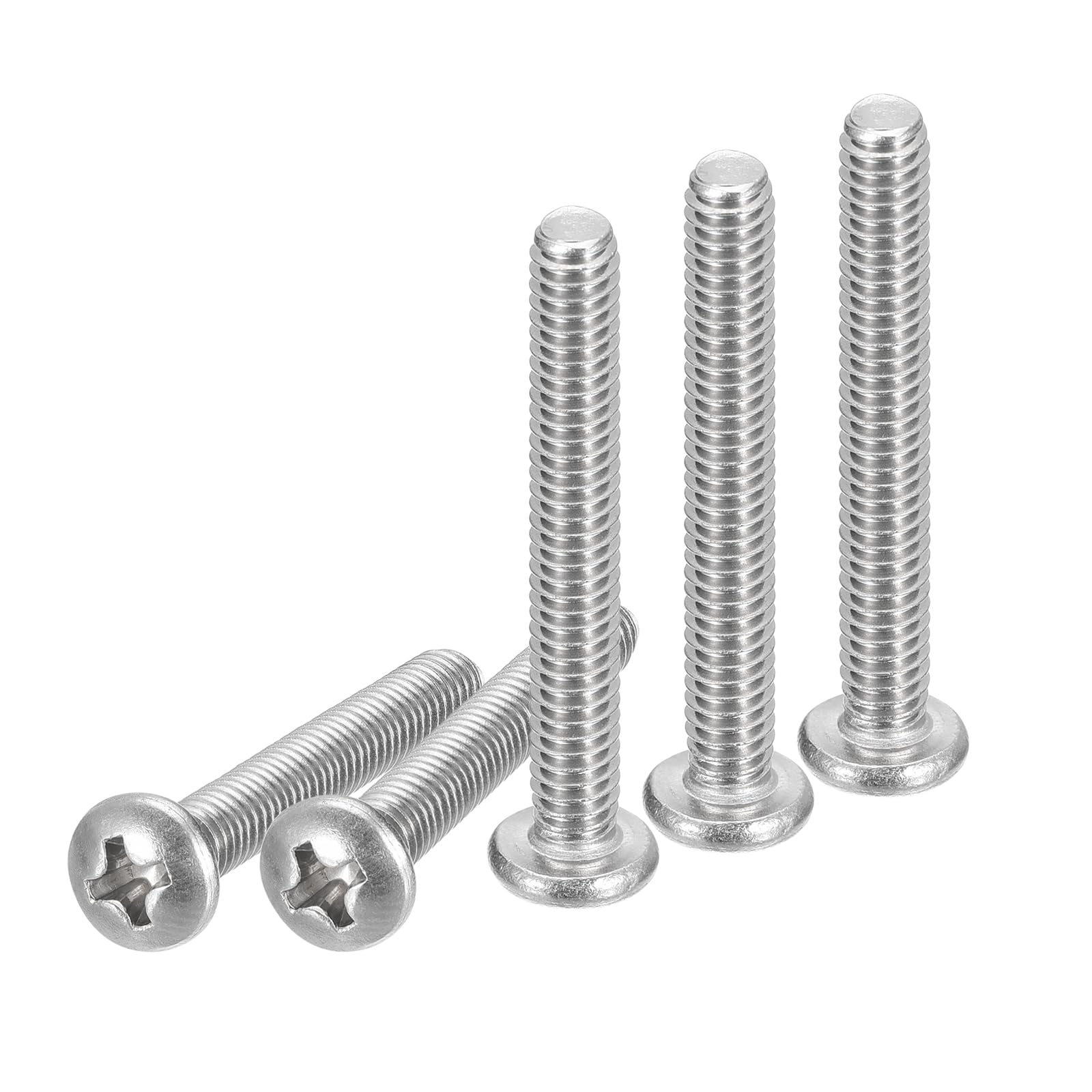 DTGN #8-32x1-1/4" Pan Head Machine Screws, 50Pcs 304 Stainless Steel, Phillips Drive, UNC Full Thread, Bright Finish, Screws Bolts Kit — image 1