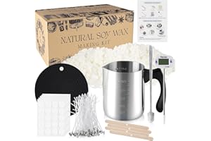 Candle Making Kit for Adults, Beginners, Kids, DIYers, Soy Wax, Making Supplies Includes 5 LB Soy Wax Paper, Temperature Gaug