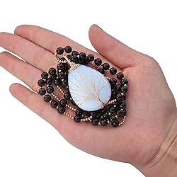 Jovivi Man-made Opalite Healing Crystals Necklace