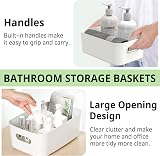 W&H 5 Pcs White Plastic Storage Boxes with Handle, 8.2 x 5.5 x 2.7 in view 3