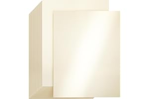 CreGear 25 Sheets Cream Shimmer Cardstock Printer Paper 8.5 x 11, 78lb/210gsm Glossy Card Stock, Premium Pearl Cardstock, Double Side Pearlescent Paper for DIY Craft, Christmas Card Making, Invitation