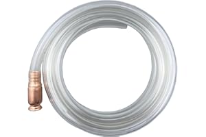 Darnassus Siphon Hose Pump, Manual Hand Fuel Transfer Pump for Gasoline Gas Oil Fuel Petrol Diesel Fluid Water, 1/2" Valve Virgin Grade Tubing Safe with Brass Connector (1/2" White 10 FT)