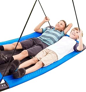 Izzy Nestschaukel Mehrkindschaukel square150x80 cm, Garten-Schaukel bis 150 kg belastbar, blau, Kantenschutz, Familienschaukel