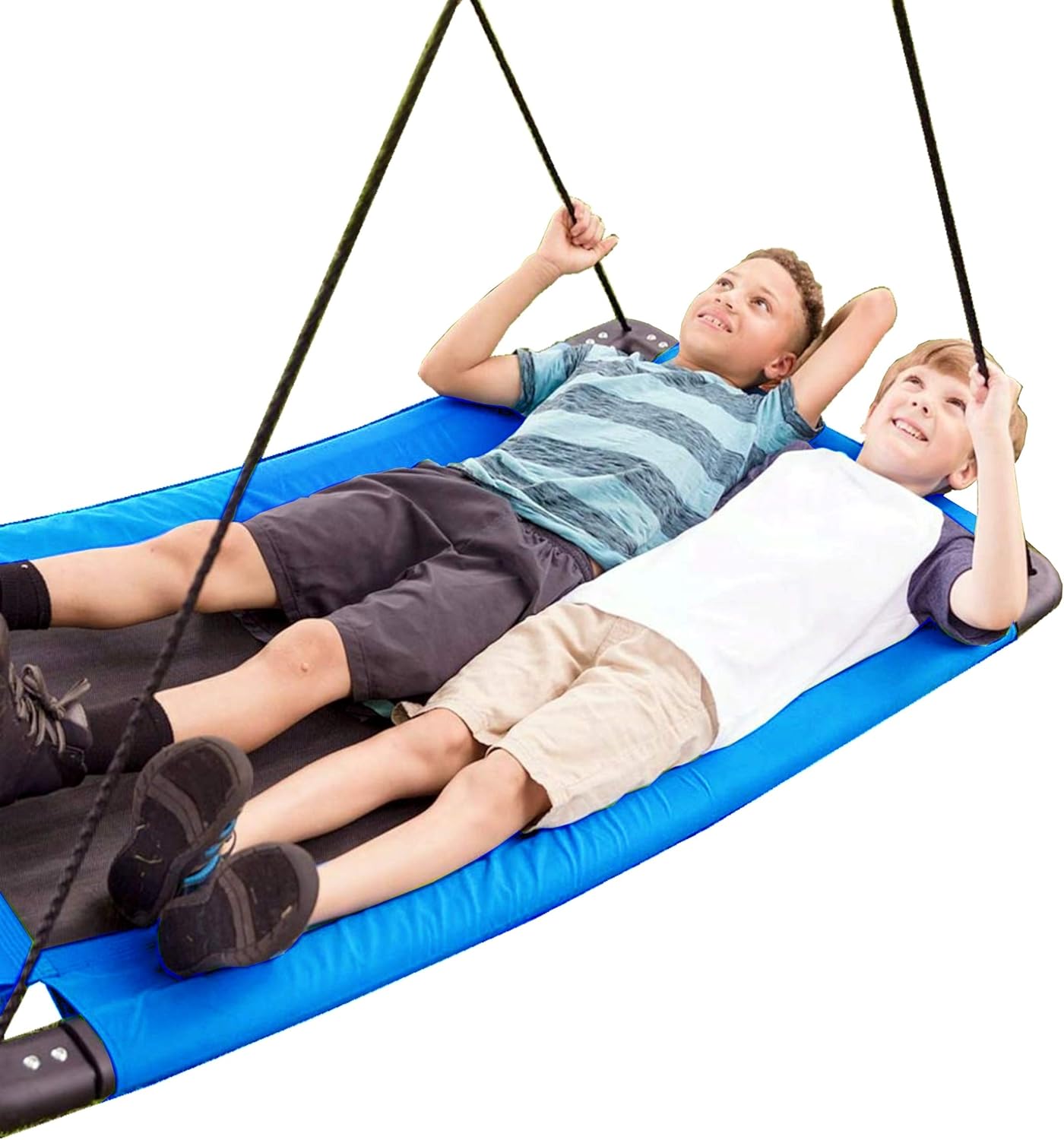 Izzy Nestschaukel Mehrkindschaukel square150x80 cm, Garten-Schaukel bis 150 kg belastbar, blau, Kantenschutz, Familienschaukel