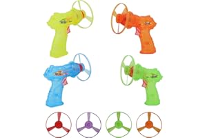 4 Pack Launching Toy Flying Disc Shooters for Kids Cyclone Gyro Launcher Flying Saucer Ejection Flying Disk Spinning Top Toy 