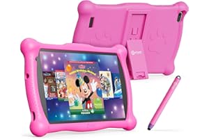 Contixo V10A 7" Kids HD Learning Tablet for Ages 3–7 with 32GB, Parental Controls, Kid-Proof Case, Stylus & 50+ Disney eBooks ($200 Value), Educational Games Included, Pink