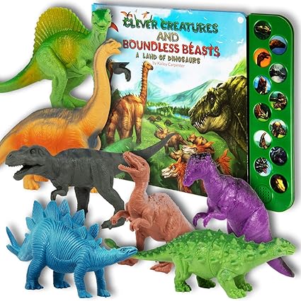 Lil Gen Dinosaur Toys For Boys And Girls 3 Years Old Up Realistic Looking 7 Dinosaurs Pack Of 12 Animal Dinosaur Figures With Dinosaur Sound - 