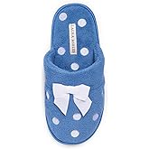Laura Ashley Ladies Embroidered Soft Terry Scuff Slipper