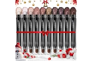 LUXAZA PRO Brown Eyeshadow Stick Makeup Set 10PCS, Neutral Shimmer And Matte Cream Eye Shadow Palette, Metallic Bronze Smoky Eyeliner Brightener Crayon Pencil Kit, Ideal Gift for Women -Ash Rose