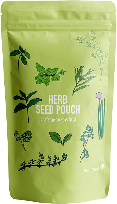 Scott&Co Herb Seed Variety Pack UK Planting Basil Chives Parsley Coriander
