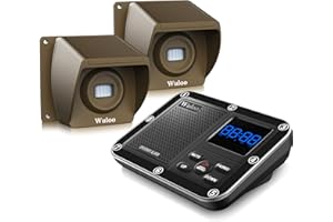 WULOO Wireless Driveway Alarm 1800 Feet Long Range Motion Sensor Alert System Driveway Detector for Home with 1800mAh Rechargeable Battery (1&2-Brown)