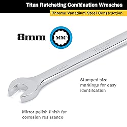 Titan Tools - 8Mm Ratcheting Wrench