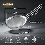 Anaeat Fine Mesh Strainers Premium Stainless Steel Colander Sieve Sifters 5.5" view 7