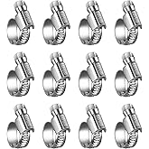 Steelsoft Non-Slip Worm Gear Hose Clamps#4, 3/8" to 5/8"(10-17mm) Adjustable Stainless Steel Screw Clamps for Automotive, Fue