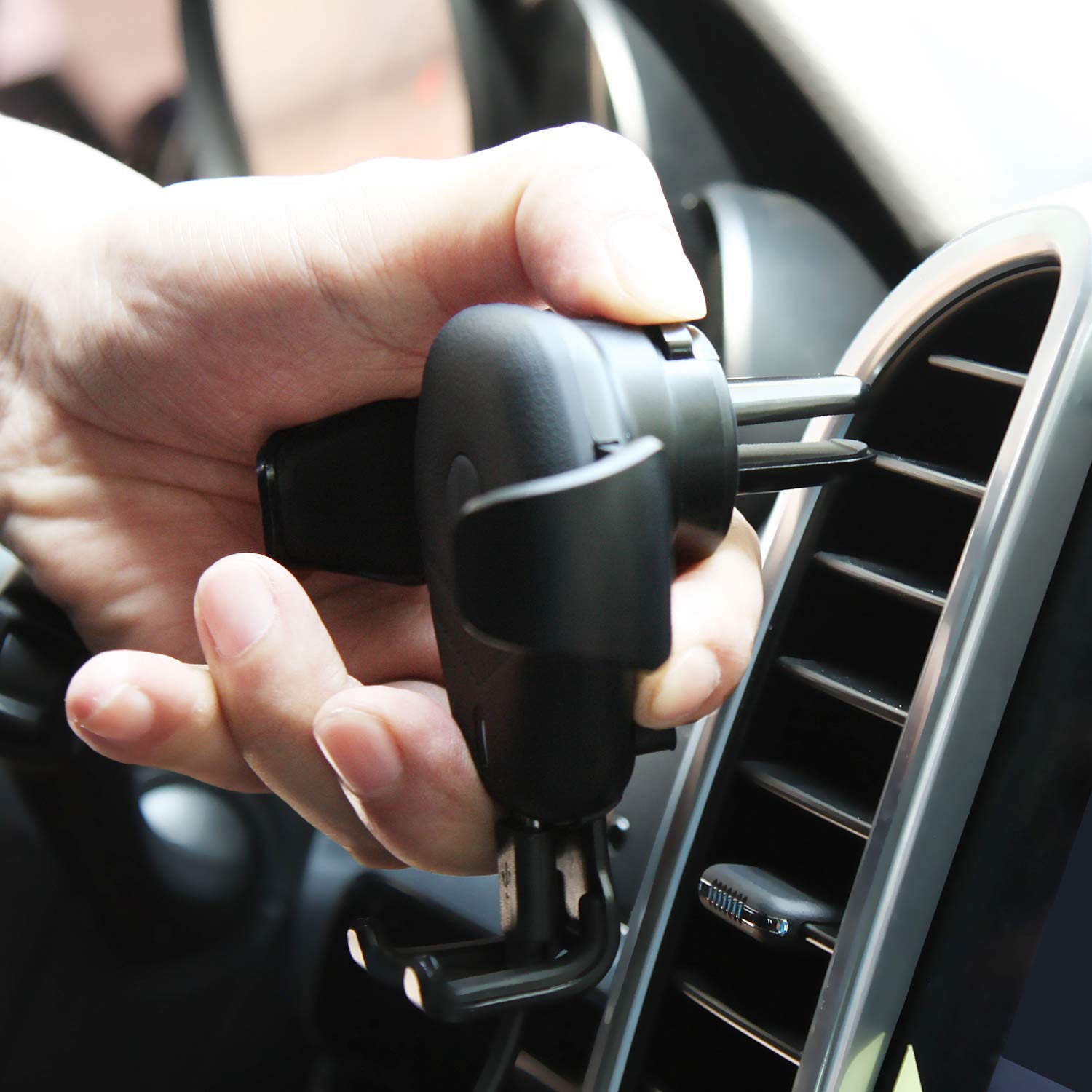 Wireless Car Charger Mount, iREIZTEC Car Holder W/ Wireless Charger Gravity Air Vent Phone Mount 10W Fast Charger for Samsung Galaxy S9 S9 S9+ S8 S8+ S7/S7 Edge Note 8 & Standard Charge iPhone X 8/8 Plus