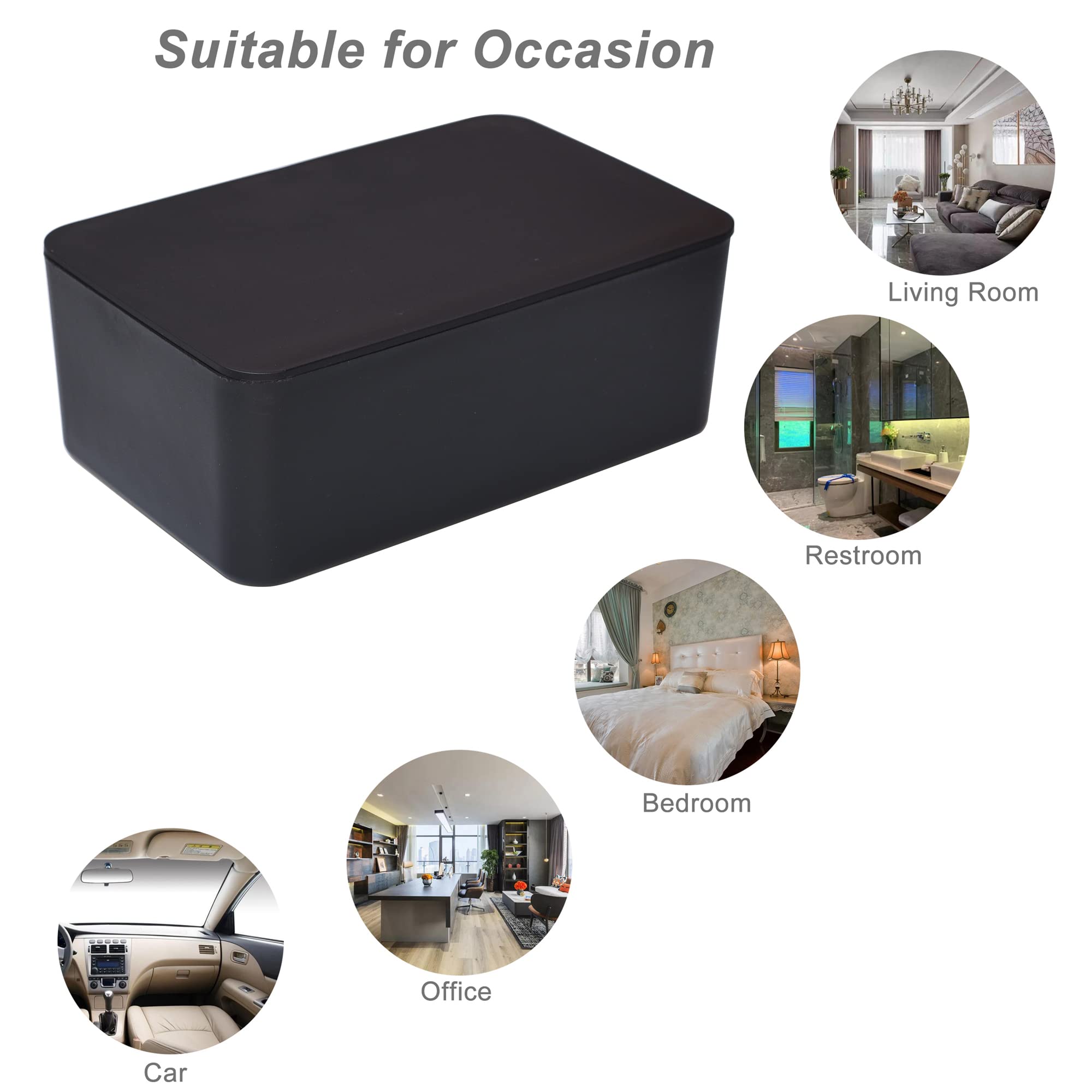 Diaper Wipes Dispenser, Tissue Storage Box Case, Wet Wipe Dispenser Holder with Lid for Home, Office, Cars (Black)