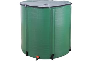 DOREDO 200 Gallon Collapsible Rain Barrel, Water Storage Tank, Portable Rainwater Collection System, Rain Catcher Barrel with Spigots and Overflow Kit, Rain Water Barrel Collector for Garden, Green