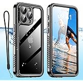 AICase Compatible with iPhone 16 Pro Max Case Waterproof, Clear Water Proof Built-in Screen Protector Shockproof Dustproof Snowproof Full Body Rugged Underwater Phone Case