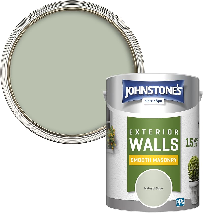Johnstone's Exterior Smooth Masonry Paint Natural Sage 5 L 60m² 1-2 Hr Dry