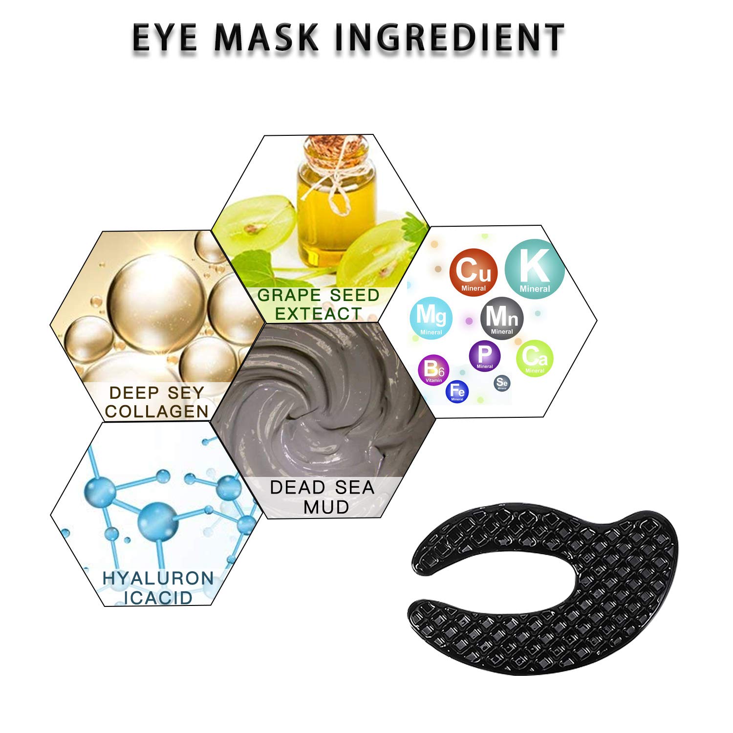 2018 New Natural Deep-Sea Fish Collagen Eye Mask For Men and Women Promoting Younger Looking Skin – Moisturizing & Reducing Dark Circles Puffiness Wrinkles,Anti-Aging,contains Dead Sea Mud Essence