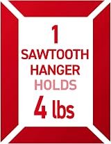 Command PH040-4NA Sawtooth Frame Hanger 4 lb Indoor Use 4 Pack view 3