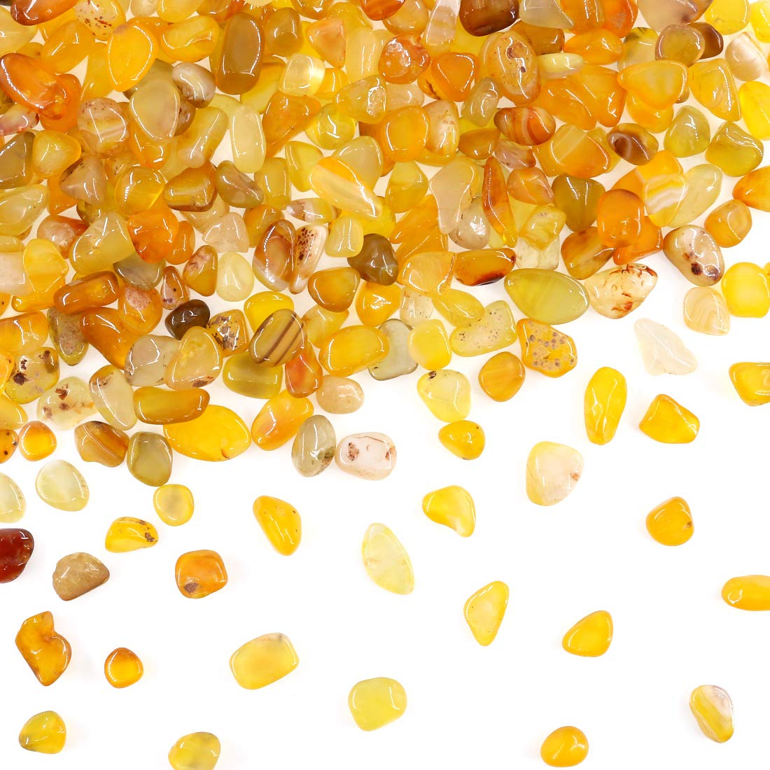 Swpeet 1Pound Marine Milky Agate Bulk Stone Large Gemstone Crushed Pieces 0.35-0.5" inch Tumbled Stone Chips Crushed Natural Crystal Quartz Perfect for Jewelry Making Home Decoration, stone