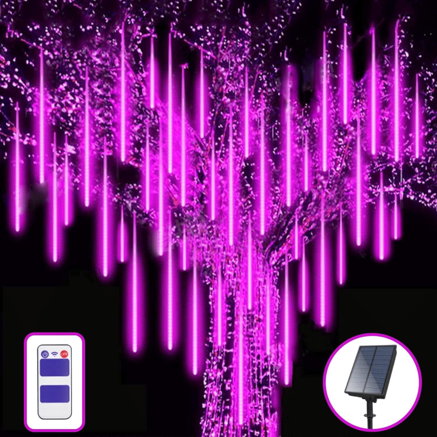 Roytong Solar Meteor Shower Rain Lights with Remote