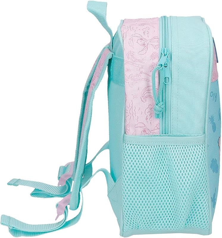 Joumma - Zaino asilo Disney Beach&Love, 23 x 25 x 10 cm, poliestere, 5,75 l, turchese e verde