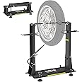 Folding Motorcycle Wheel Balancer & Truing Stand, Heavy-Duty 2-in-1 Tools, Tire Balancer Stand with Adjustable Centering Cone