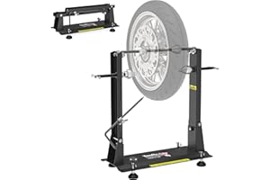 TANFIX Folding Motorcycle Wheel Balancer & Truing Stand, Heavy-Duty 2-in-1 Tools, Tire Balancer Stand with Adjustable Centering Cones, Wheel Alignment & Balancing Tools for Sport Dirt Bike