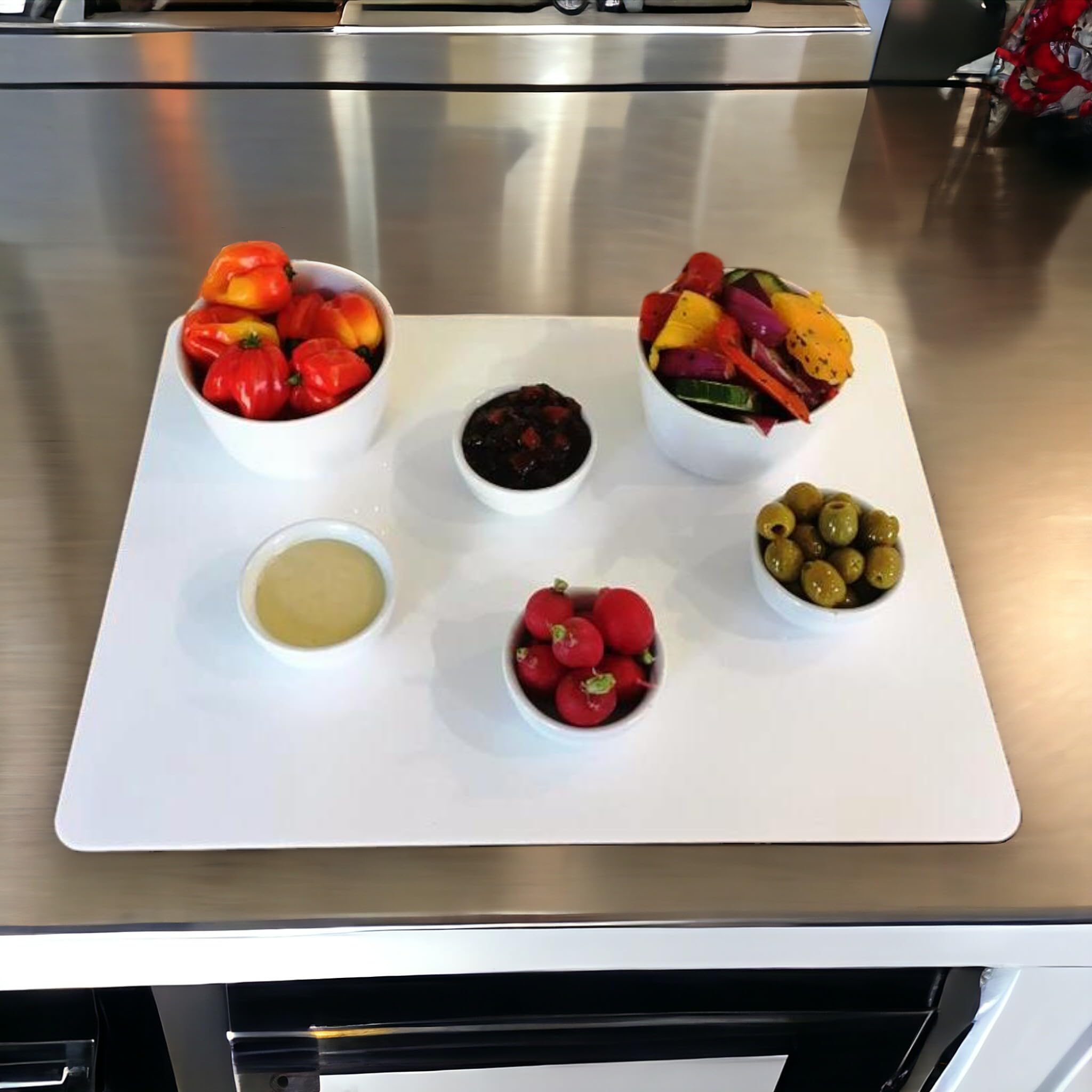 Large White Rectangle Worktop Savers - 3mm Thick Acrylic