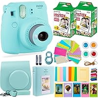 Fujifilm Instax Mini 9 Camera with Fuji Instant Film (40 Sheets) & Accessories Bundle Includes Case, Filters, Album, Lens, and More
