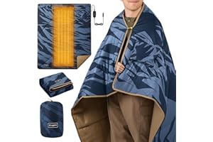 BougeRV Heated Car Blanket,12 Volt Heated Electric Blanket with 5-Level Setting, App Control, Winter Camping Accessories for Camping, Overlanding, Tent, RV, Ice Fishing (Blue)