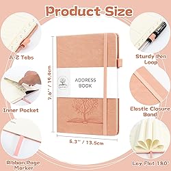 DAOFARY Address Book with Alphabetical Tabs - Small