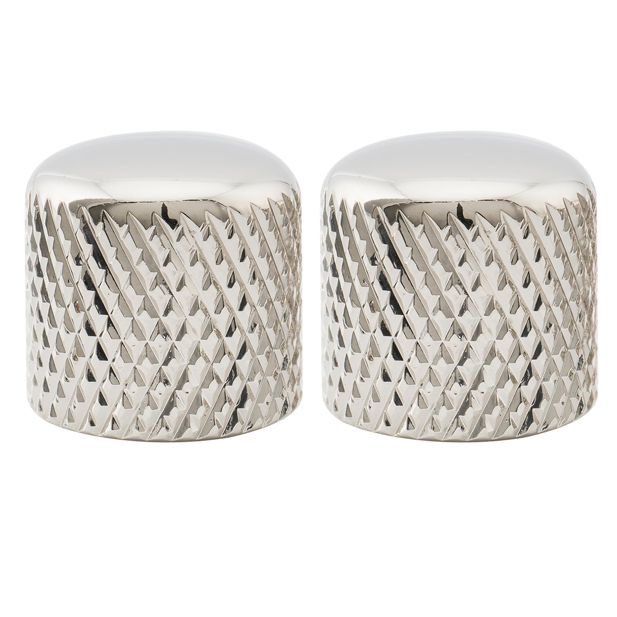 Musiclily Pro Metric Size 6mm Steel Dome Knobs for Import Fendr Telecaster Electric Guitar or Precision Bass, Nickel (Set of 2)