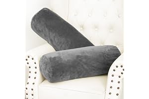 1 MIDDLE ONE Body Pillow, Memory Foam Body Pillows for Adults Sleeping, Decorative Bolster Pillow for Bed & Couch, Long Cylinder Tube Round Pillow, 24x7.87 Inches, Set of 2 (Light Grey)