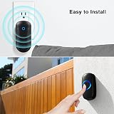 SECRUI Wireless Doorbell 3 Receiver 2 Transmitter IP55 1000ft 52 Chimes Black view 4