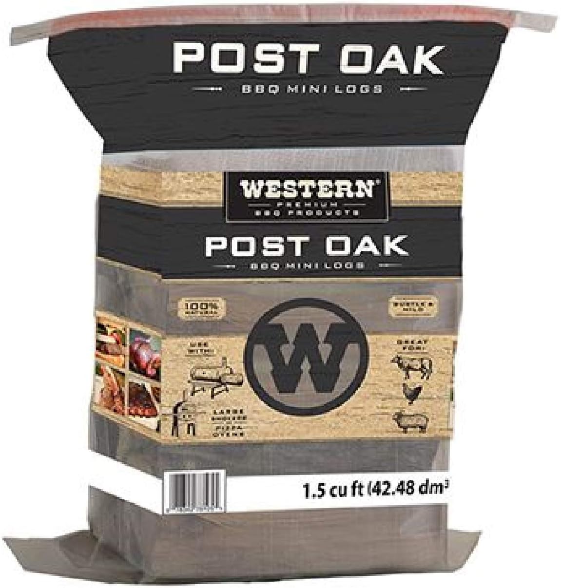 Western Premium BBQ Kiln Dried Hickory Wood Mini Logs with Robust Flavor for Barbecue Smokers or Grills, 1.5 Cubic Feet : Garden & Outdoor