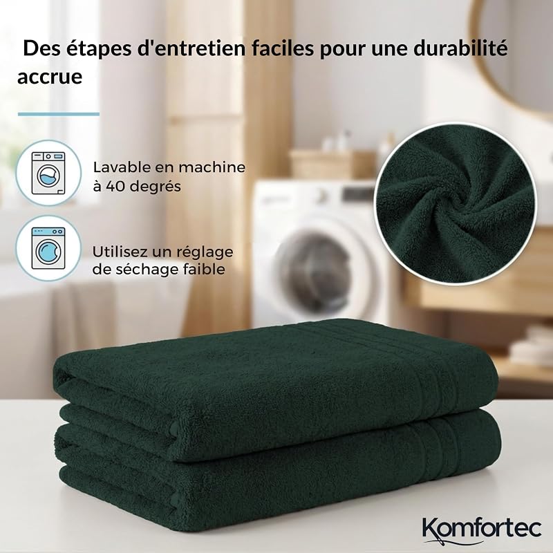 Drap de Bain 100x200 cm, 100% Coton — photo 2 sur 5
