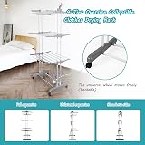 Rainberg 4-Tier Extra Large Clothes Drying Rack with Wheels view 6