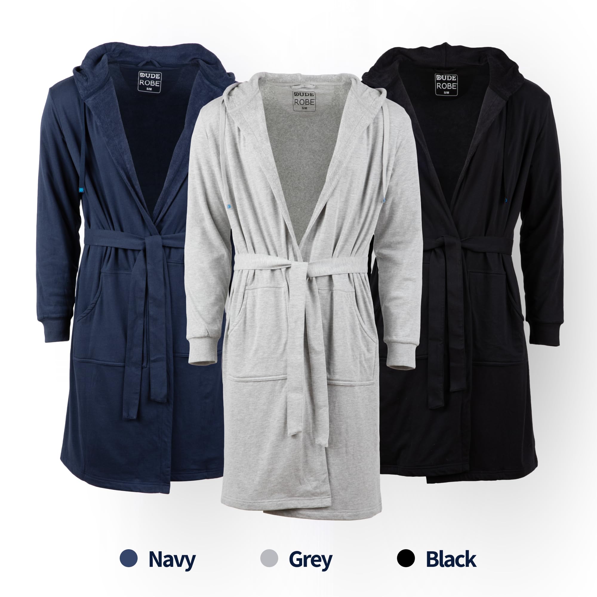 DudeRobe Men's Robe – Hooded TERRY Bath Robe for Men with Pockets | Soft, Comfy Men’s Bathrobe from Shark Tank