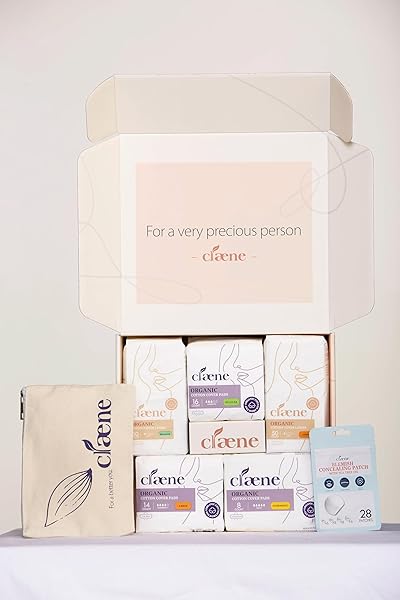 CLAENE ORGANIC COTTON PANTY LINERS, UNSCENTED,THIN, DAILY, BREATHABLE, LIGHT INCONTINENCE, NATURAL PANTYLINERS, MENSTRUAL PADS FOR WOMEN (REGULAR, 50P)