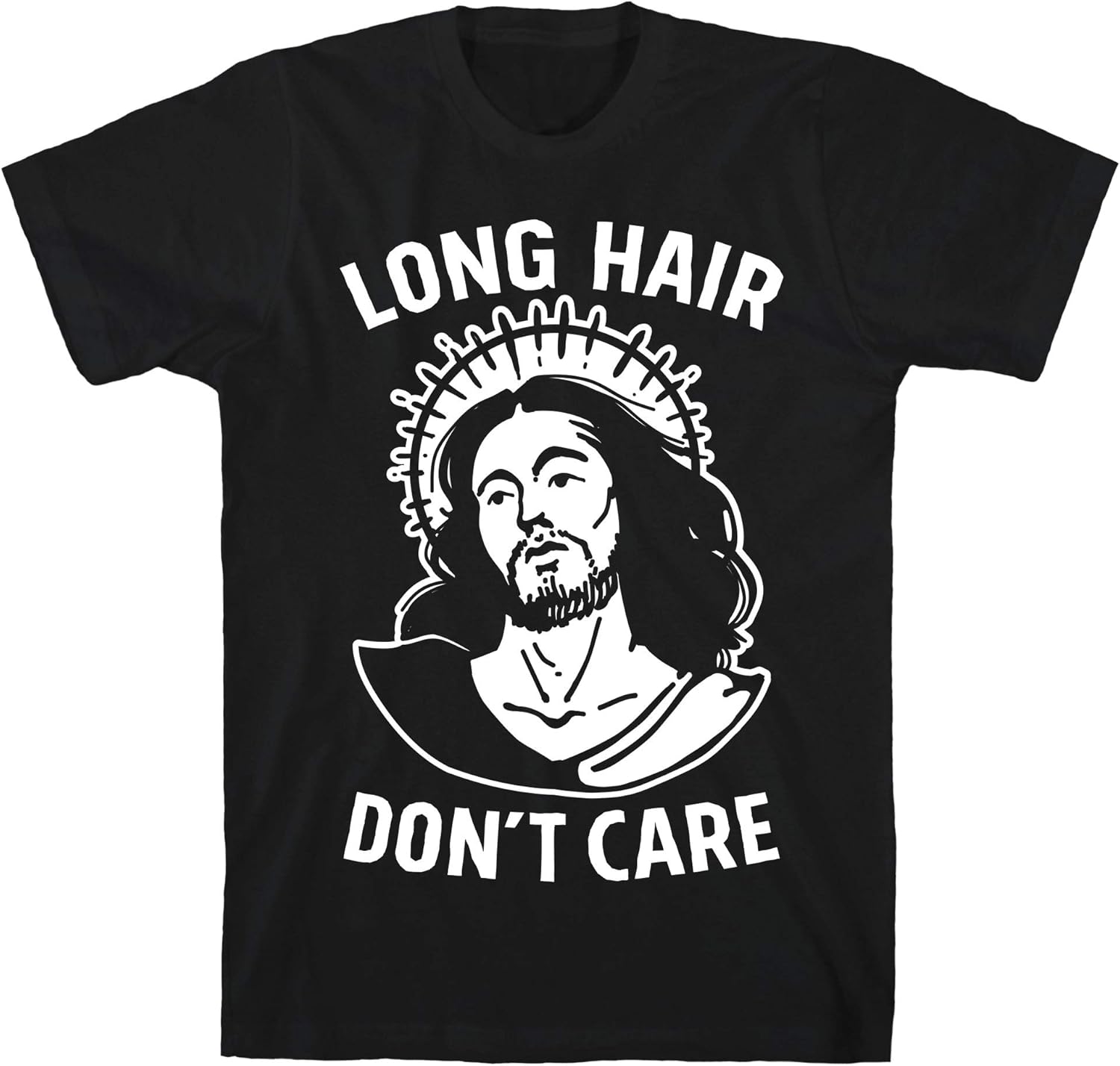 Amazon Com Lookhuman Long Hair Don T Care Jesus Black Men S