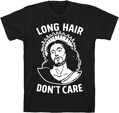 Amazon Com Lookhuman Long Hair Don T Care Jesus Black Men S