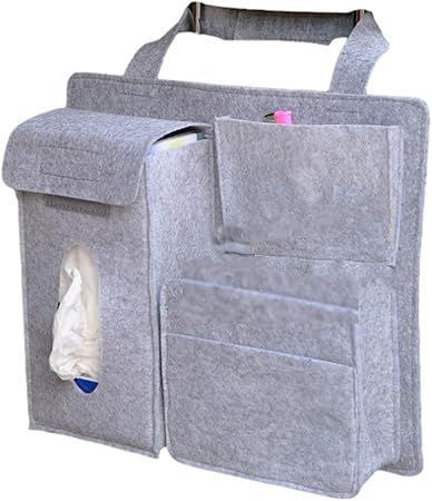 Amazon Sweet 車用 ティッシュボックス 小物入れ 多機能 便利 収納 ケース フェルト 後部座席 吊り下げ タイプ ライトグレー 車用ティッシュカバー ボックス 車 バイク