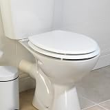 Beldray MDF Toilet Seat White Oval with Stainless Steel Release Hinge 360x428mm view 9