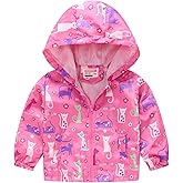 YIQAUMA Toddler Girls Boys Cartoon Lightweight Jackets Spring Hooded Windbreaker Summer Zip Up Outerwear