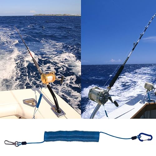 SIWRIOM Fishing Lanyard, Heavy Duty Coiled Lanyards Stainless