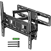 Linhedai TV Wall Mount for 26-70 Inch Flat &amp; Curved TVs, Wall Mount Bracket with Dual Articulating Arms, Swivel, Tilt, Articulating Swivel Extension Tilting Leveling Max VESA 400x400mm, up to 99lbs