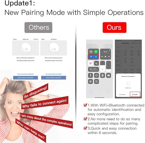 MOES RF433 Alexa Interruptor Persianas WiFi Mini Inteligente mdulo de interruptores para persianas y cortinas con motor elctricocompatible con Smart LifeTuyaAlexa y Google Home